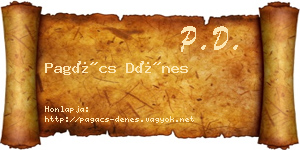 Pagács Dénes névjegykártya