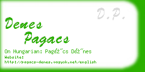 denes pagacs business card